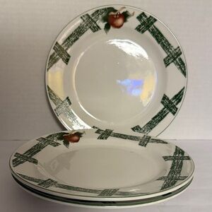 Vintage Cades Cove Collection Salad/Dessert Plate with Apples, Lot/Set of 3